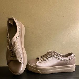 Zara Satin Sneaker with Pearl Detail